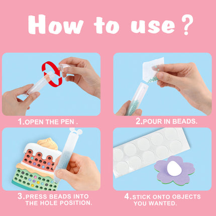 Cross-border New TikTok Same Style DIY Children's Dot Ball Pen Sticker Animal Cartoon Princess Bends Pen Girl