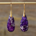 Purple gold ear hooks