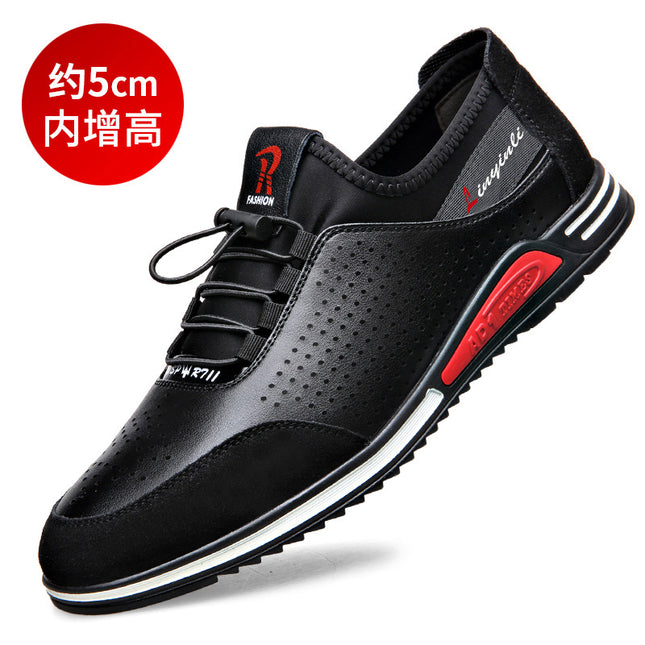Men's Sports and Leisure Leather Shoes, Korean Style Youth Trendy Shoes, Soft Sole Heightening Men's Shoes, Four-Season Leather Shoes, Drop Shipping