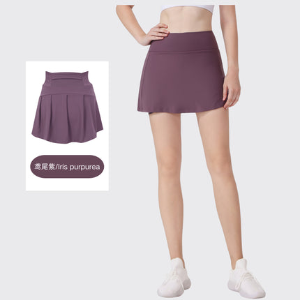 [in Stock] Ld Yoga Spring/Summer Short Skirt Anti-Exposure Fitness High-Waisted Sports Quick-Dry Training Tennis Pleated Skirt