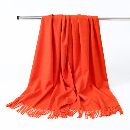 Wool Scarf Shawl High-End Versatile Cashmere Scarf Women's Winter 2025 New Men's Solid Color Scarf Wholesale
