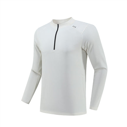 Lulu Men's Half Zipper Long-sleeved Shirt Sports Outdoor Quick-drying Clothes Running Fitness Trainer Clothes Riding Clothes Casual Sweater