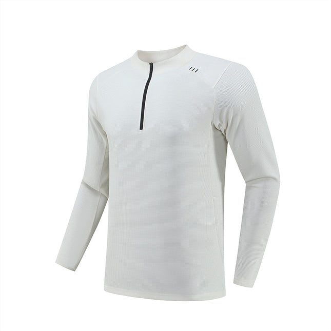 Lulu Men's Half Zipper Long-sleeved Shirt Sports Outdoor Quick-drying Clothes Running Fitness Trainer Clothes Riding Clothes Casual Sweater