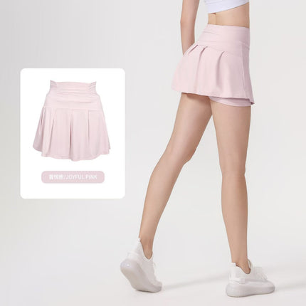 [in Stock] Ld Yoga Spring/Summer Short Skirt Anti-Exposure Fitness High-Waisted Sports Quick-Dry Training Tennis Pleated Skirt