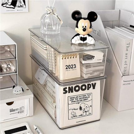 Acrylic Storage Box Desktop with Lid Transparent Storage Rack Desk Cosmetics Jewelry Convenience Plastic Dust-Proof Box