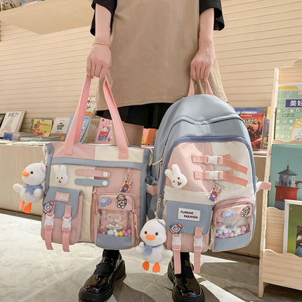 Wholesale New Casual Fashion Korean Style Fresh Color Contrast Backpack Middle School Student Schoolbag Japanese Niche Design Backpack