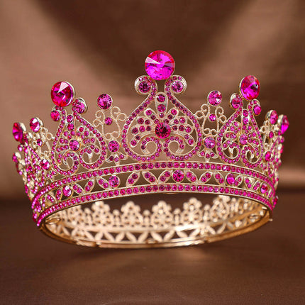 Foreign Trade Hot Rhinestone Crown Headwear European Bride Alloy Crown Hair Accessories Baroque Dress Makeup Accessories