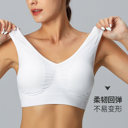 Cross-Border Women's Plus-Size Seamless Sports Bra, Comfortable Large Cup Yoga Tank Top Style Sleep Bra