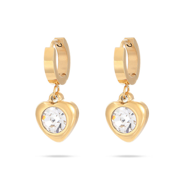 European and American retro INS style 18K gold stainless steel lovely earrings Women's Light luxury fashion niche design titanium steel earrings