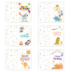 Birthday card-animal vertical version 04 [6 cards + 6 envelopes + 6 stickers]