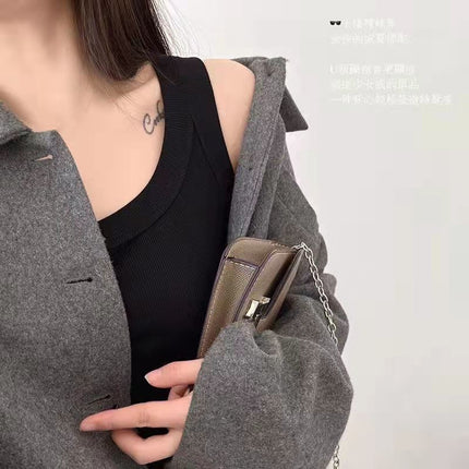Women's Crewneck Anti-running Light Vest Casual Base Pure Cotton Anti-running Light Parm Thread All-match Beautiful Back Summer Outer Wear