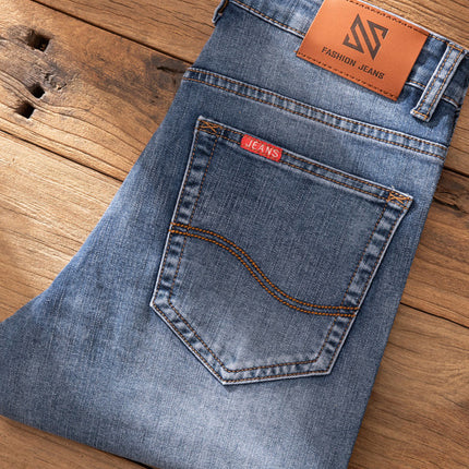 Casual and Casual Men's Denim Shorts Summer New Straight Casual Trendy Brand Versatile Large Size Mid-Length Pants for Men