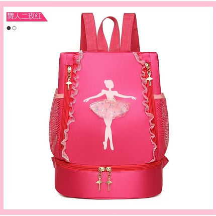 Fashion New Dance Bag Children's Dance Backpack Shoulder Dance Backpack Girls Dance Bag Large-capacity Bag Printed