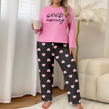 Cross-border Foreign Trade Autumn Milk Silk Pajamas Women's Home Clothes Plus Fatty Casual Long-sleeved Trousers suit Can Wear