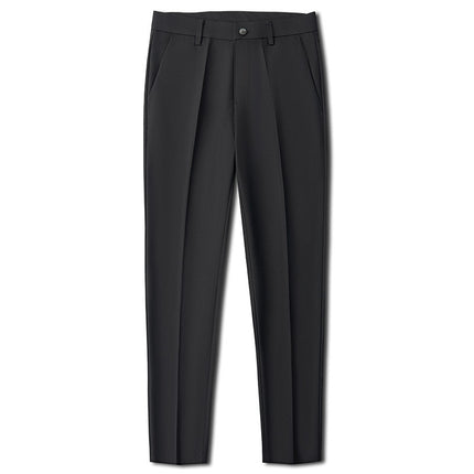 2025 Light Luxury Spring Men's Casual Small Trousers Stretch Business Straight Men's Cropped Pants