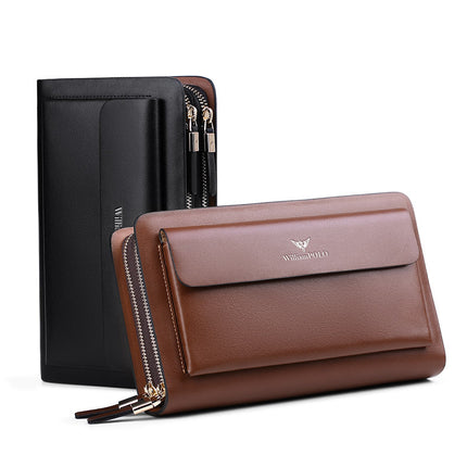 King Paul Clutch Bag Men's Large Capacity Multi-Card Business Top Layer Cowhide Men's Clutch Clutch Bag Wholesale