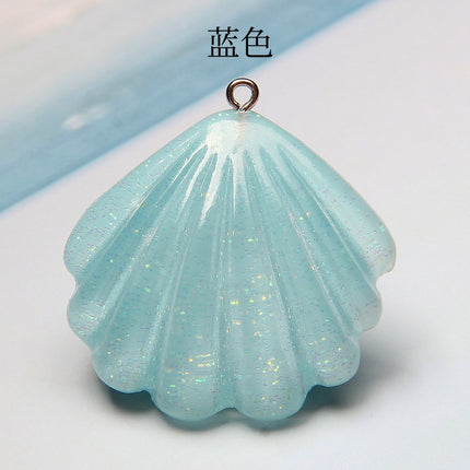 Artificial shell pendant resin transparent glitter shell cross-border hot shell necklace pendant diy accessories