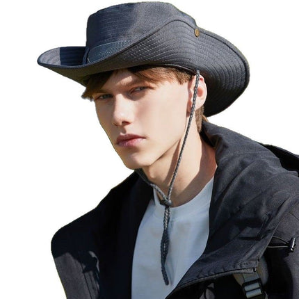 All-Match Western Denim Hat Men's and Women's Outdoor Mountaineering Summer Sun Hat Fishing Sunscreen Fisherman Hat Camping Breathable