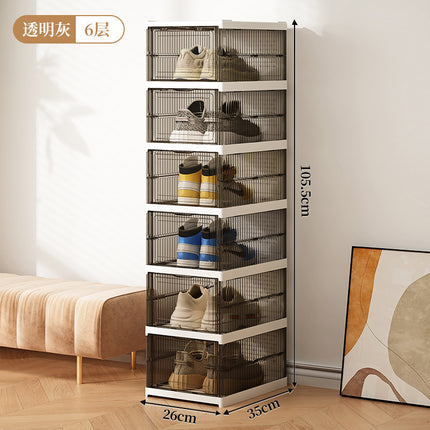 Simple Artifact Dust-proof Plastic Shoes Storage Transparent Use Free-installation Shoe Box Shoe Cabinet Folding Shoe Rack