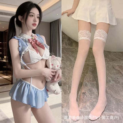 Bailing Christmas Pure Desire Lingerie Bunny Ear Uniform Set European and American Style Open-Crotch No-Removal Three-Point Pajamas.