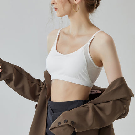 Summer Breathable Thin One-piece Camisole Vest with Chest Pad Wear-free bra Push-up Shaped bra bra