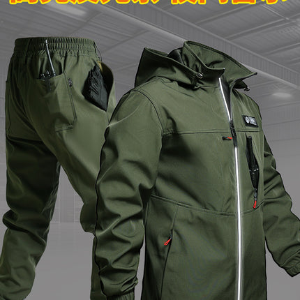 Spring and Autumn Waterproof Windproof Suit Outdoor Mountaineering Suit suit Men's Windproof Wear-resistant Tooling Soft Shell Combat Work Clothes