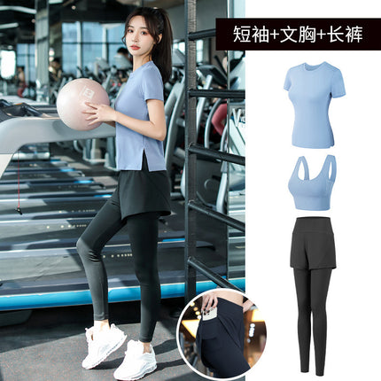 Yoga Clothing Suit for Women 2025 New Flesh-Covering Running Suit for Women Morning Running Sports Fitness Quick-Drying Clothing Wholesale
