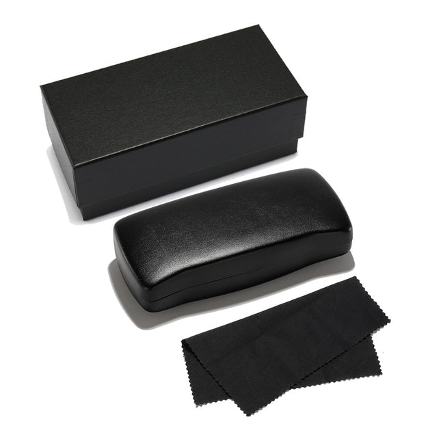 Black and White Iron Box V Glasses Case Imitation Cowhide Metal Sunglasses Case Flip-top Anti-stress Sunglasses Storage Glasses Case