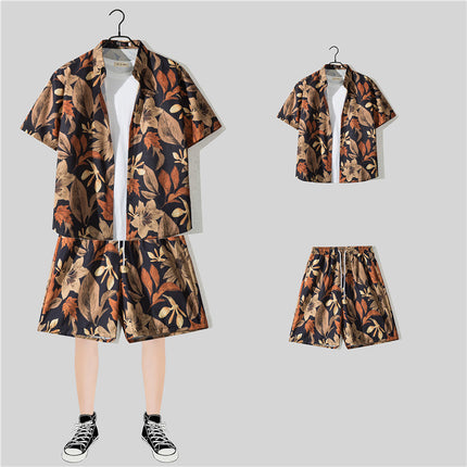 Short Sleeve Flower Shirt Hainan Island Beach Suit Sanya Hawaiian Style Thailand Travel Male Couple Summer Thin suit