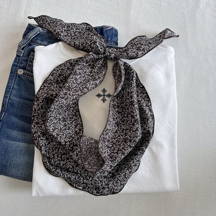 100 Pure Cotton Small Plaid Japanese Breathable Triangle Towel Women's Soft Skin-friendly Neck Protection for Air-conditioning Room Scarf Spring and Autumn