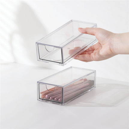 Desktop Cosmetics Storage Box Acrylic Drawer Lipstick Makeup Brush Box Transparent Dressing Table Skin Care Storage Rack