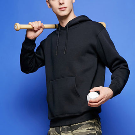 330g Heavy Cvc Fleece-Lined European Size Hooded Pullover Flap Pocket Pants Sweatshirt for Adults and Men with Customizable Printing New Style