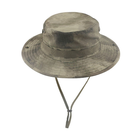 Camouflage Tactical Penny Hat suit Multifunctional Outdoor Fishing Hat Fisherman Hat Sunscreen Protective Breathable Round Edge Hat for Men