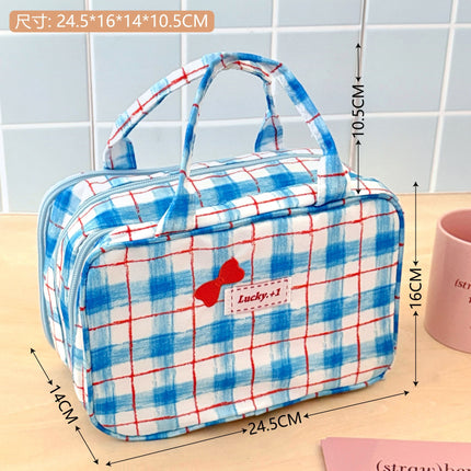 Korean-Style High-Value Three-Layer Makeup Bag, Versatile Portable Toiletry Bag with a Girly Touch, Large-Capacity Portable Travel Storage Bag