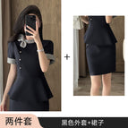 Black jacket + skirt / S
