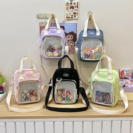 All-Match Girl's Transparent Painful Bag Baby Bag Student Cute Crossbody Bag Lightweight Mobile Phone Bag Casual Small Bag for Women
