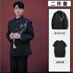 Black zhongshan clothing + black t-shirt / S