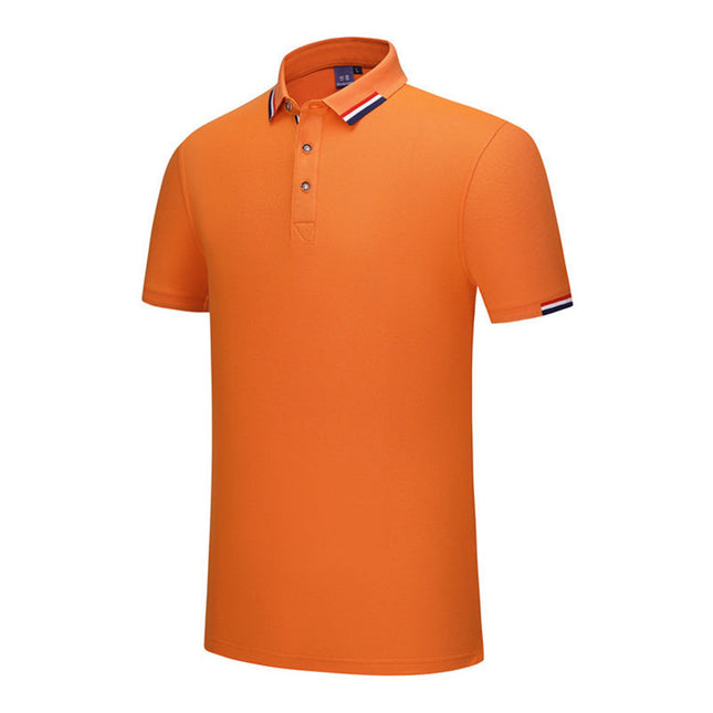 230G ice ion mercerized British fashion three-color side polo shirt printed enterprise advertising shirt overalls wholesale