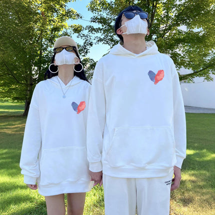 High-End Men's and Women's Long-Sleeved Ins-Style Tops, Special Couple Wear, Autumn and Winter Velvet Hooded Sweatshirts, Trendy Brand Class Uniforms