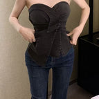 Black and gray tube top / M recommended 47.5kg-52.5kg