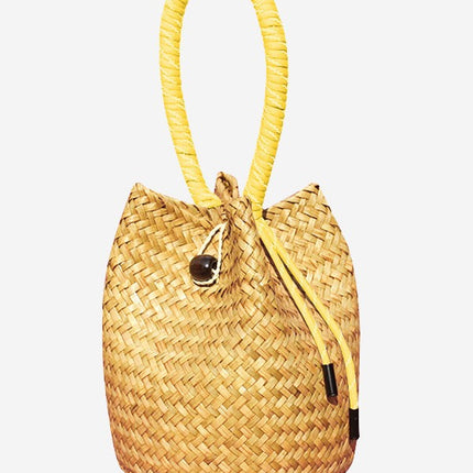 Straw Bag Artificial Flower Handmade DIY Material Bag Handmade Handbag Warm-Up Event Team Building Salon Holiday Gift