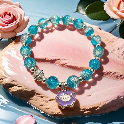 New Chinese-Style Ancient Beaded Elastic String Bracelet, Sweet Girl's Glass Bracelet, Night Market Stall, Cross-Border Live Broadcast Jewelry