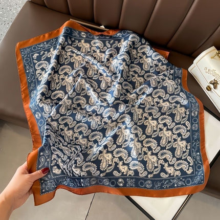Nice-Looking Small Silk Scarf Korean Ins Style Versatile Fashionable Spring & Fall Decorative Square Scarf Tied Hair Tied Bag Thin Scarf
