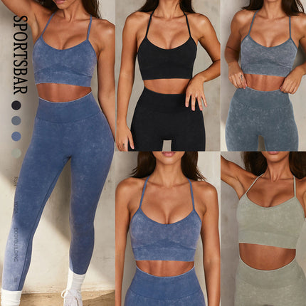 Cross-Border Abdominal Control High Waist Lulu Same Style Yoga Clothes Body Shaping Beautiful Back Nude Yoga Tops Running Bubble Wrap Yoga Clothes