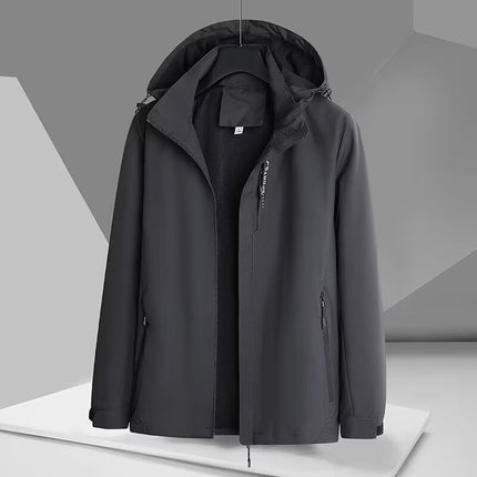 Removable Hat Fashionable Urban Four Seasons Universal Men's Windbreaker Straight Style Couple's Rushwork Mountaineering Suit Jacket