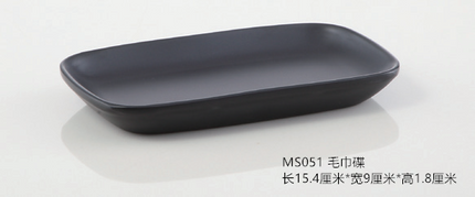 Rectangular plate melamine tableware plastic black Frosted Hot Pot Restaurant creative Japanese and Korean sushi barbecue skewers meat plate