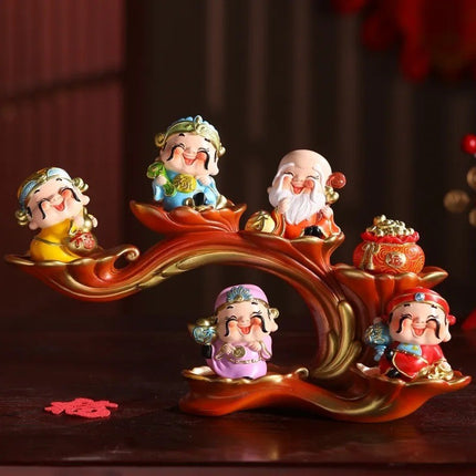 Fuxing Linmen God of Wealth Decoration Office Home Living Room Decorations Hallway Opening Housewarming Gift
