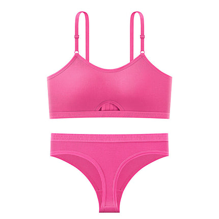 Cross-border Simple Casual Women's Underwear suit Breathable Comfortable Sling Beautiful Back Sports Women's Bra Underwear suit
