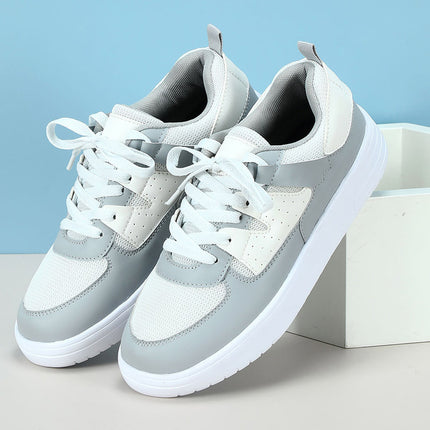 Korean Style Trendy Four-Season Thick-Soled Skateboard Shoes, Mesh Breathable Casual Shoes, Lace-Up Fashionable Women's Shoes, Outdoor Couple Trendy Shoes