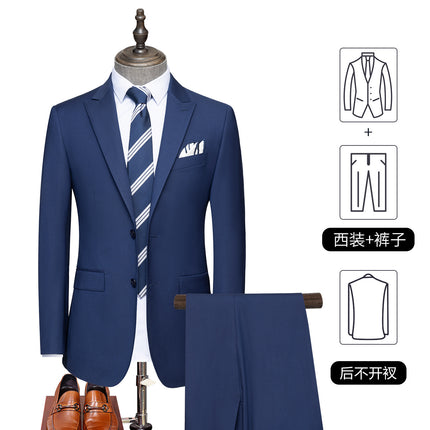Suit for Men, Groom's Suit, Men's Business Attire, Wedding Attire, Royal Blue Jacket, Unisex Slim Fit